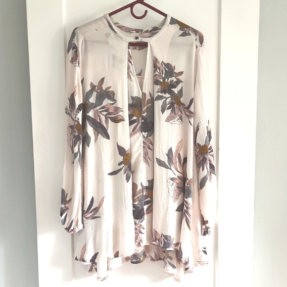 Free People Electric Orchid Print Swing Tunic Size Small - Picture 2 of 7